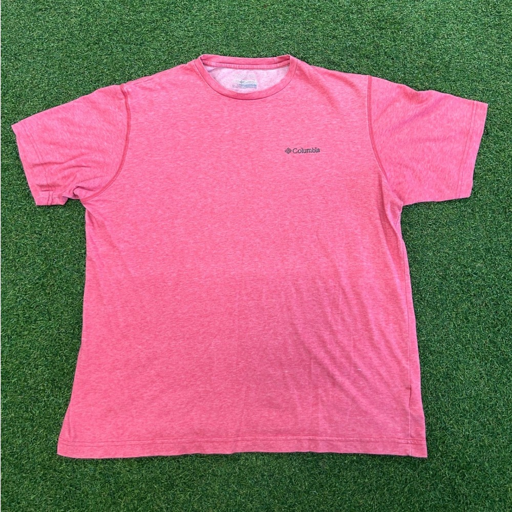 Columbia Omni-Wick Mens T-Shirt Pink Heather Short Sleeve Performance Top Size M